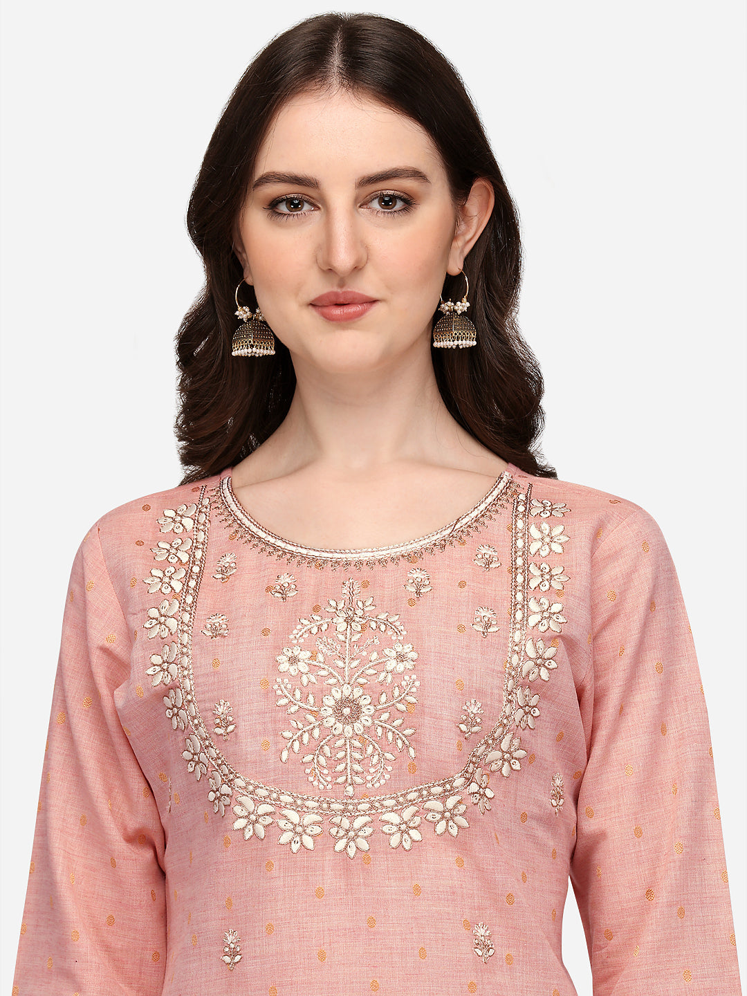 Embroidered Kurta With Pant & Dupatta Set, Multicolor - Hiral Fashion
