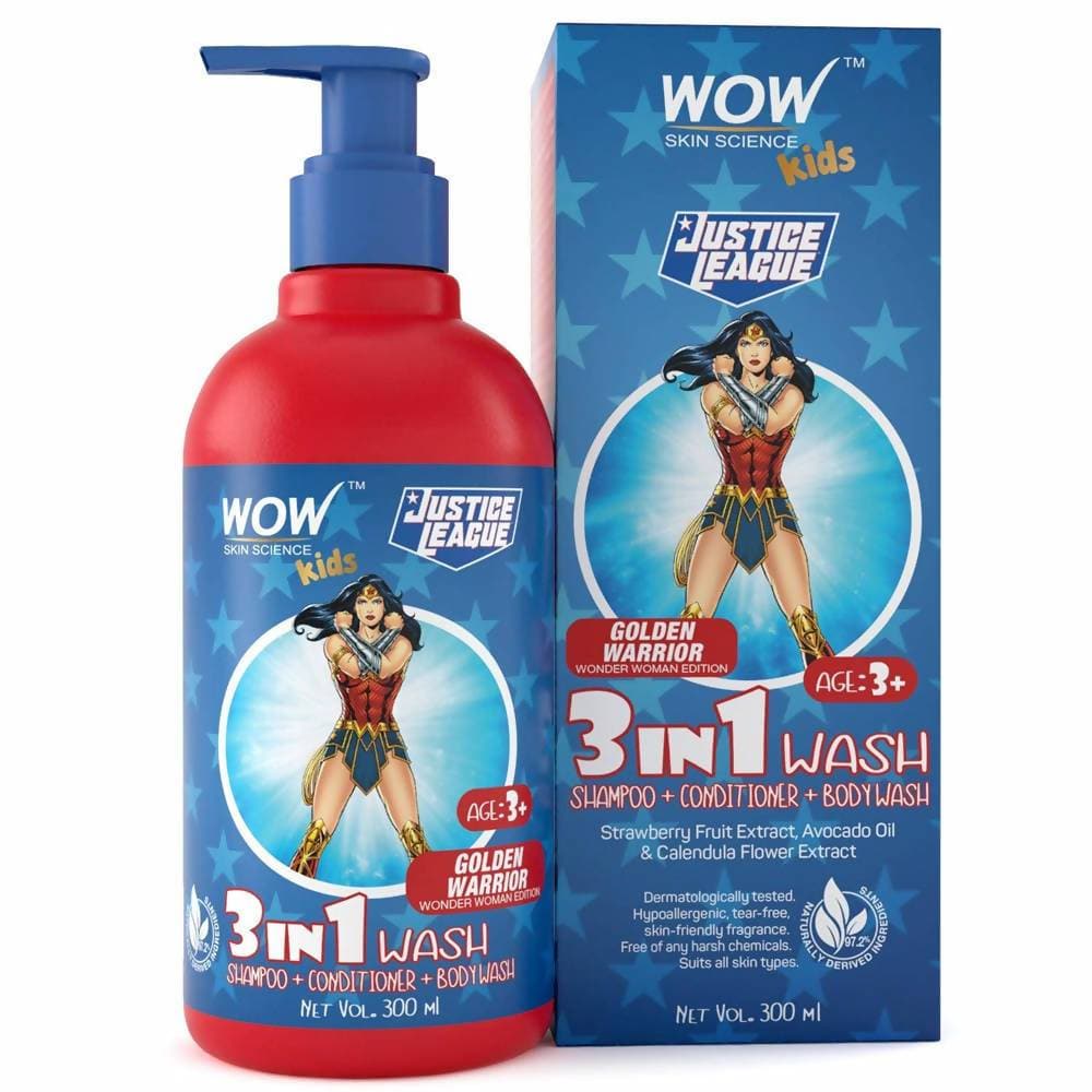 Wow Skin Science Kids 3 in 1 Wash - Golden Warrior Wonder Woman Edition  Grab2Buy Wow Skin Science Grab2Buy