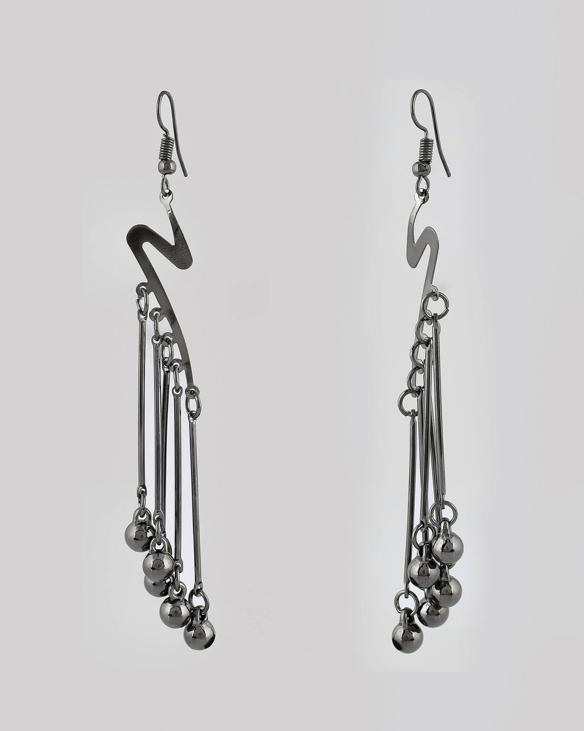 VOJ Women Rhodium-Plated Drop Chain Earrings Stainless Steel Drops & Danglers - Grab2buy