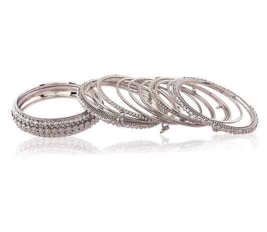 Navratri Ethnic Traditional Silver Plated Oxidized Bangles Set Jewellery for Women/Girls - Wahe Jewels