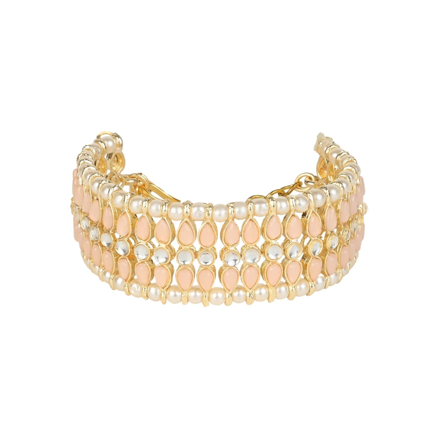 Gold-Polished Traditional Ethnic Adjustable Bracelet For Women & Girls - Wahe Jewels | Grab2Buy