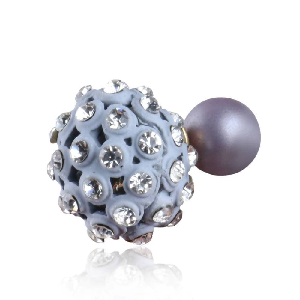 Trendoo Jewelry Gold Plated Stylish Fancy Grey Studs