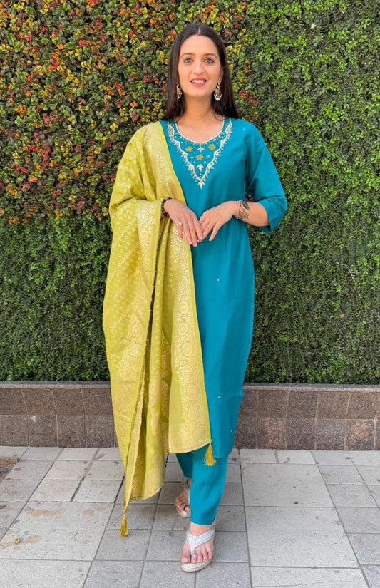 Aastha Fashion Rama Roman Silk Hand Work Festival Wear Suit
