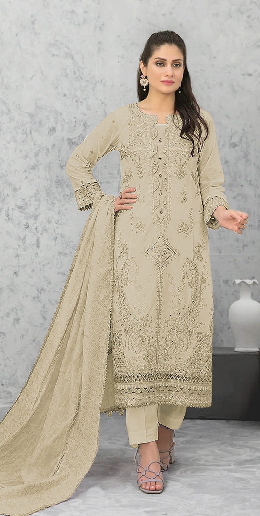 Aastha Fashion Green Cotton Glamorous Festival Wear Pakistani Suit