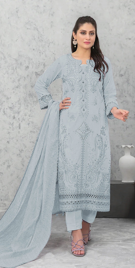 Aastha Fashion Grey Cotton Glamorous Festival Wear Pakistani Suit