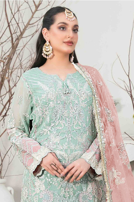 Aastha Fashion Sky Organza Glamorous Festival Wear Pakistani Suit