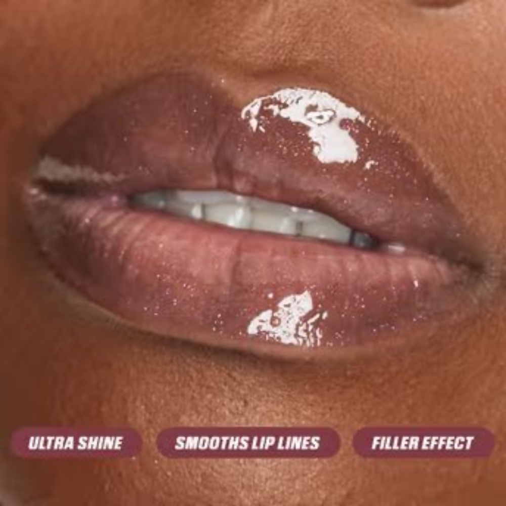 Huda Beauty Icy Nude Faux Filler Lip Gloss - She Flirty | Swadesiicart