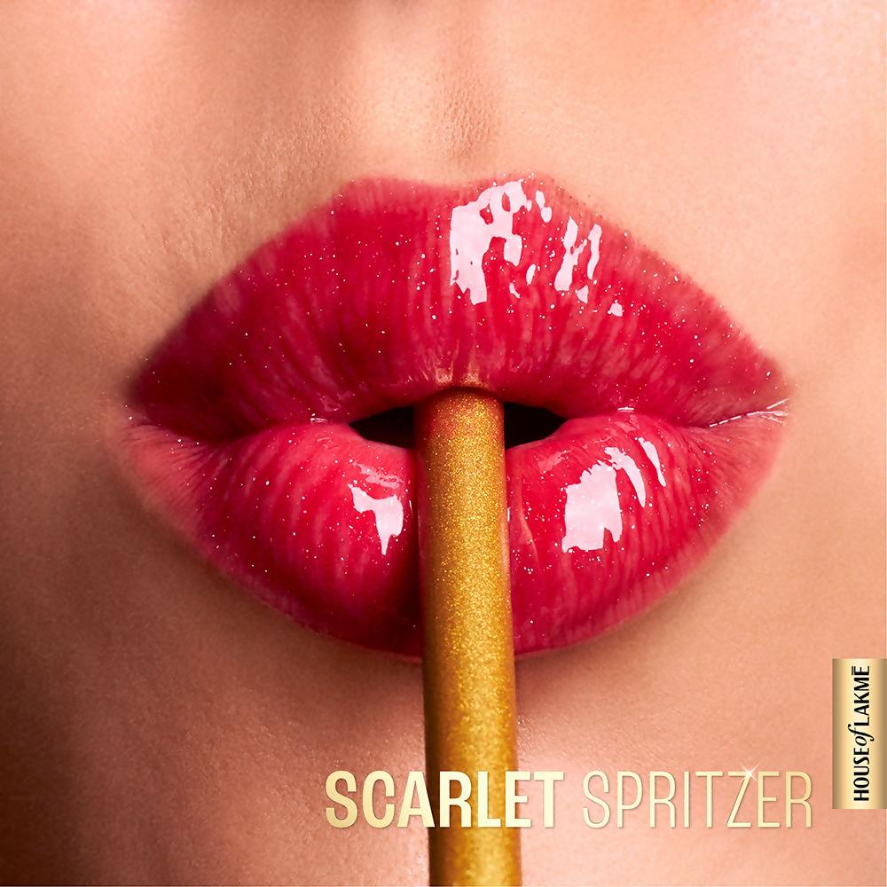 Lakme Glitterati Lip Glaze - Scarlet Spritzer