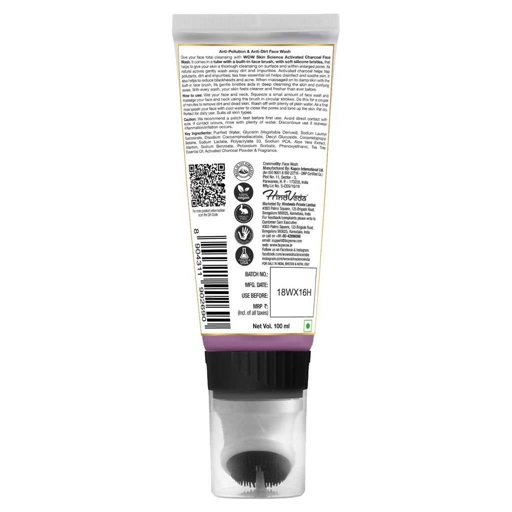 Wow Skin Science Activated Charcoal Face Wash Gel  Grab2Buy Wow Skin Science Grab2Buy