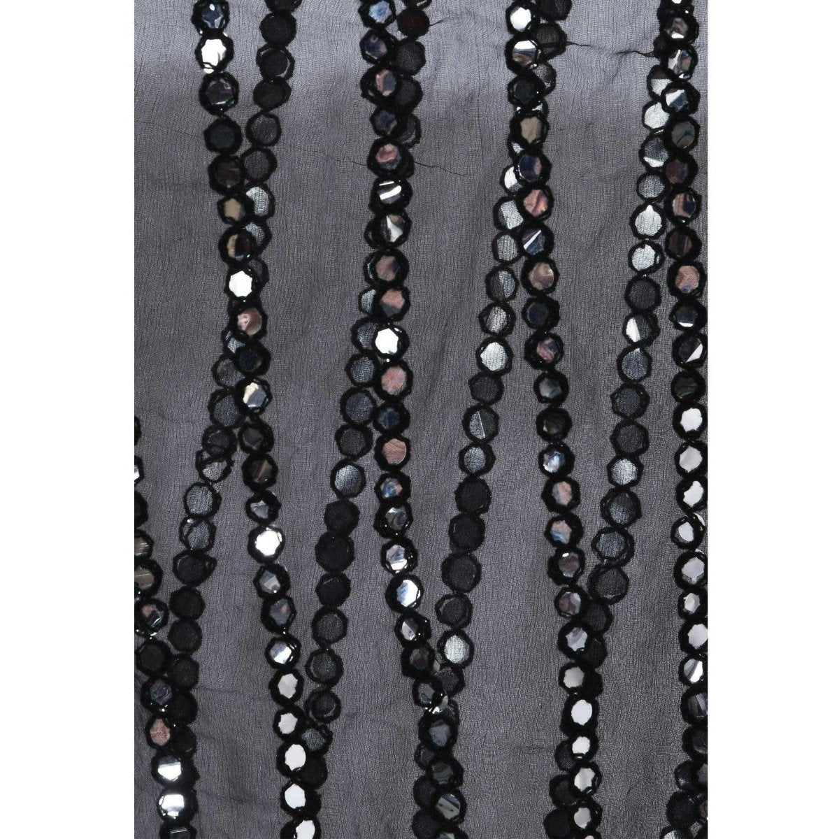 A R Silk Women's Mirror Work Orgenza Cotton Black Dupattas and Chunnis