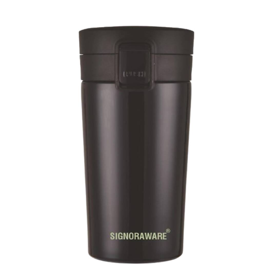 Signoraware Hot Pour Coffeemate Insulated Mug Tumbler - 350 ml (Black) | Grab2Buy