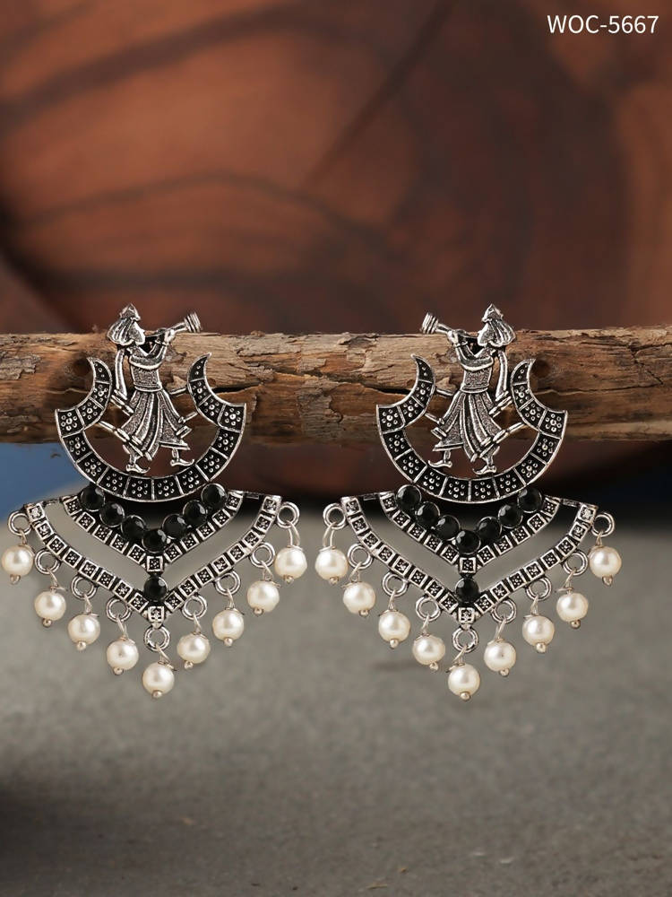Mominos Fashion Johar Kamal Silver Barrat Earrings