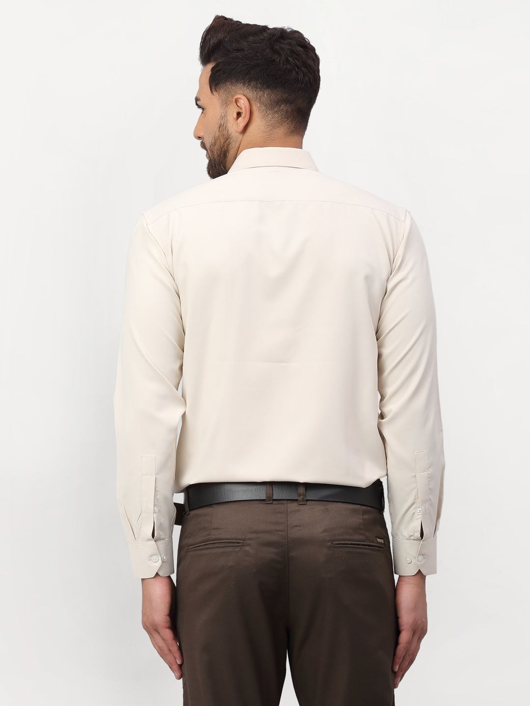 Jainish Beige Men's Solid Formal Shirts ( SF 777Light-Beige )