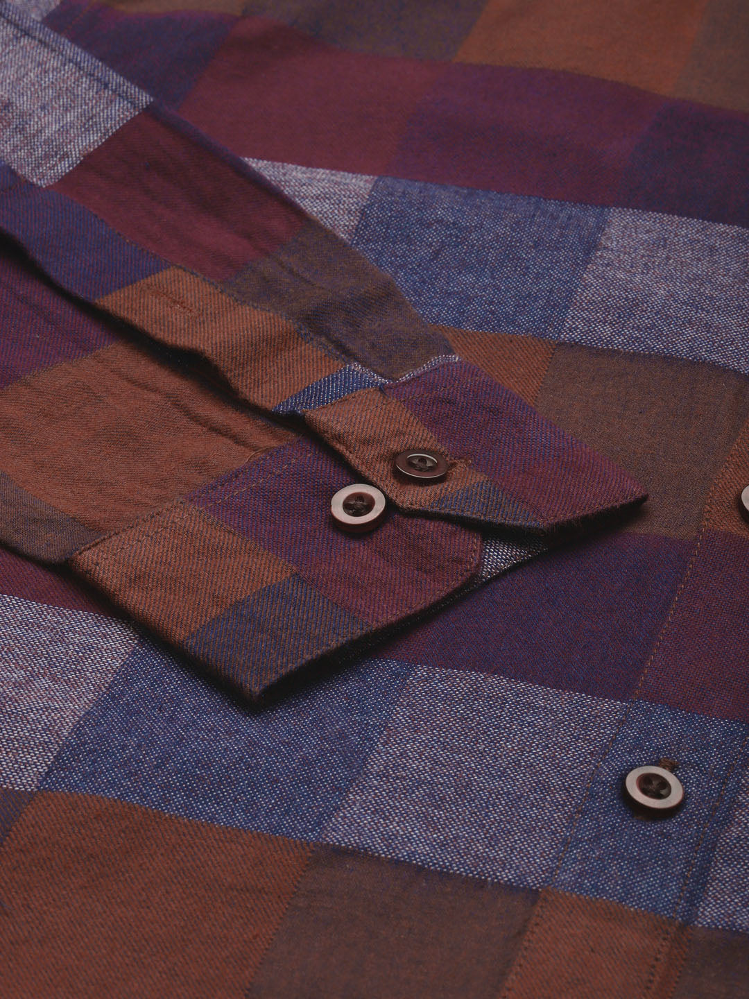 Jainish Brown Men's Formal Cotton Checked Shirt ( SF 787Brown )