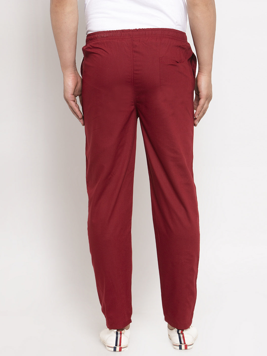 Jainish Men's Maroon Solid Cotton Track Pants ( JOG 011Maroon ) 