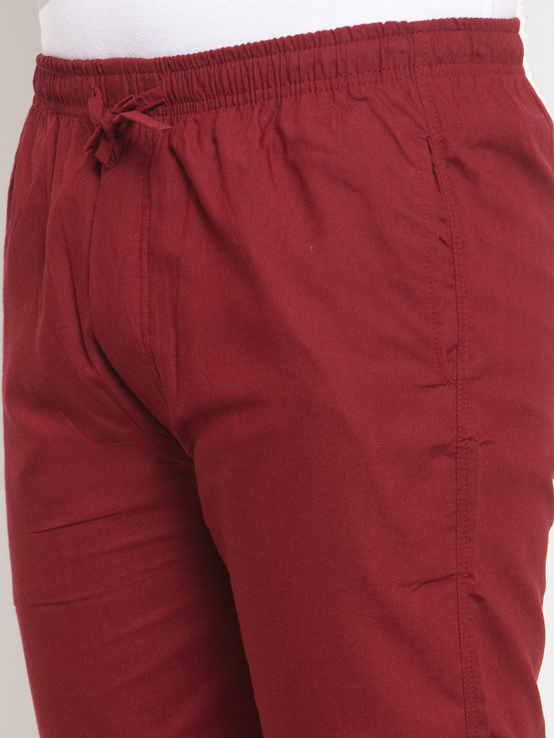 Jainish Men's Maroon Solid Cotton Track Pants ( JOG 011Maroon ) 