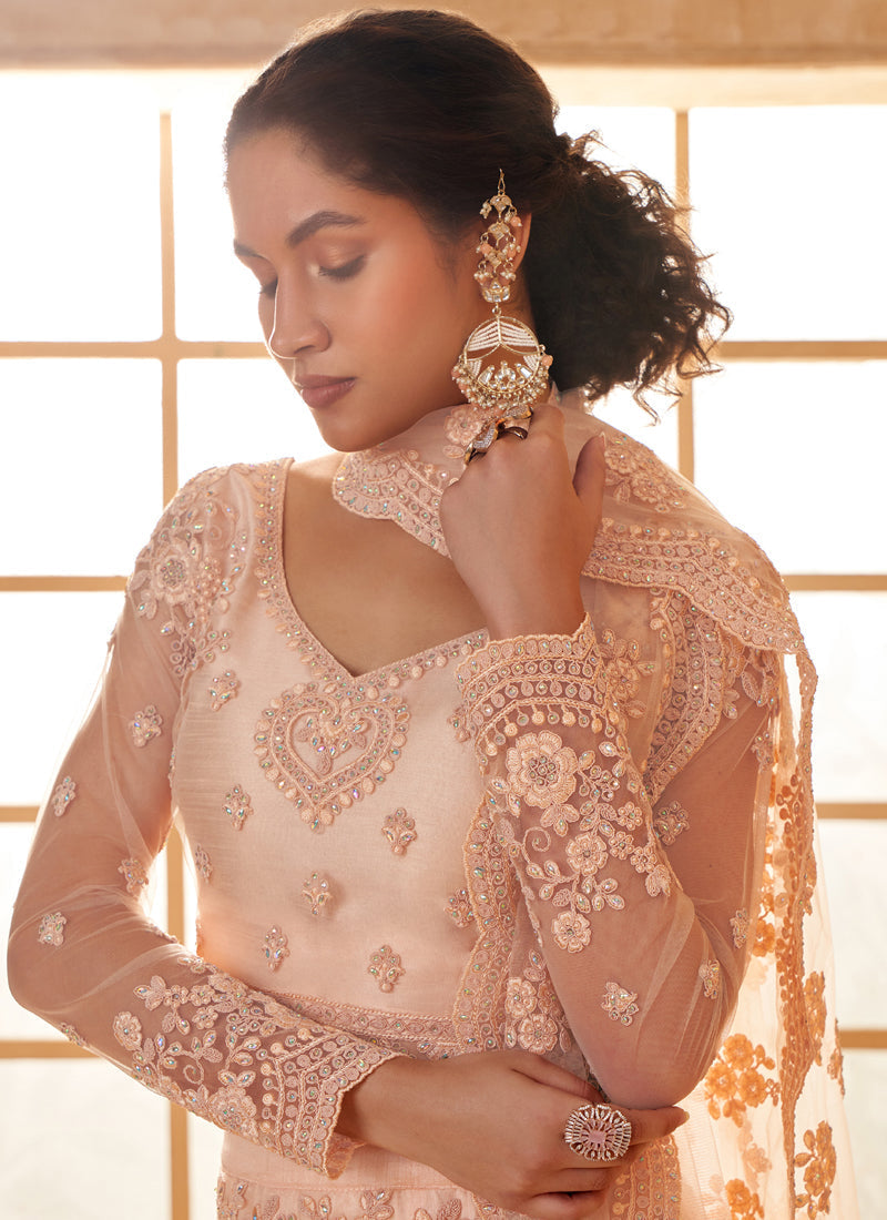 Vegaa Fashion Cream Net Thread Work Wedding Lehenga  Grab2Buy Vegaa Fashion Grab2Buy