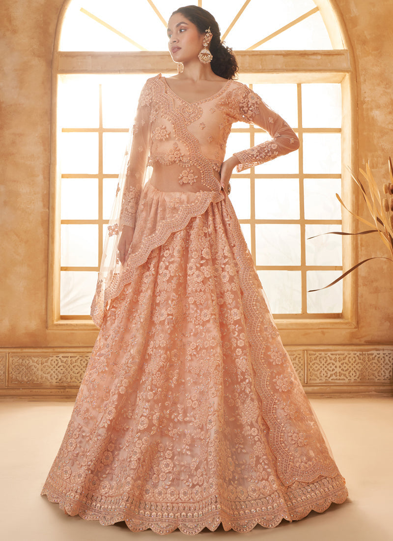 Vegaa Fashion Cream Net Thread Work Wedding Lehenga  Grab2Buy Vegaa Fashion Grab2Buy