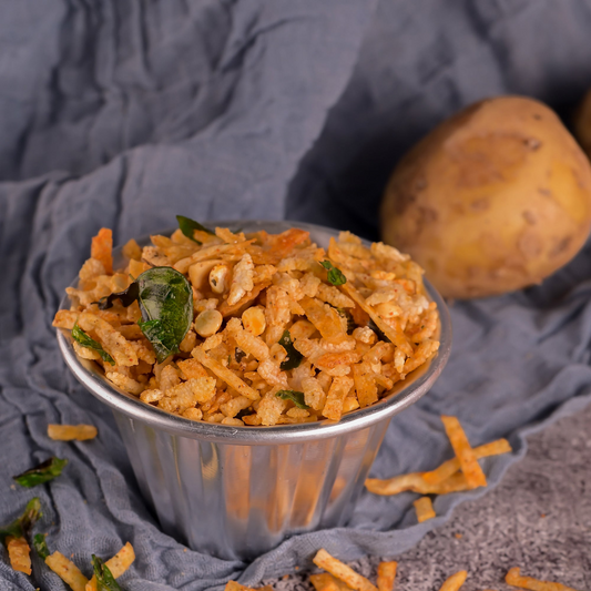 Vellanki Foods - Potato (Aloo) Mixture | Indian Snacks Ready to Eat Snacks | Homemade Andhra Snacks | Flavourful Indian Snacks 
