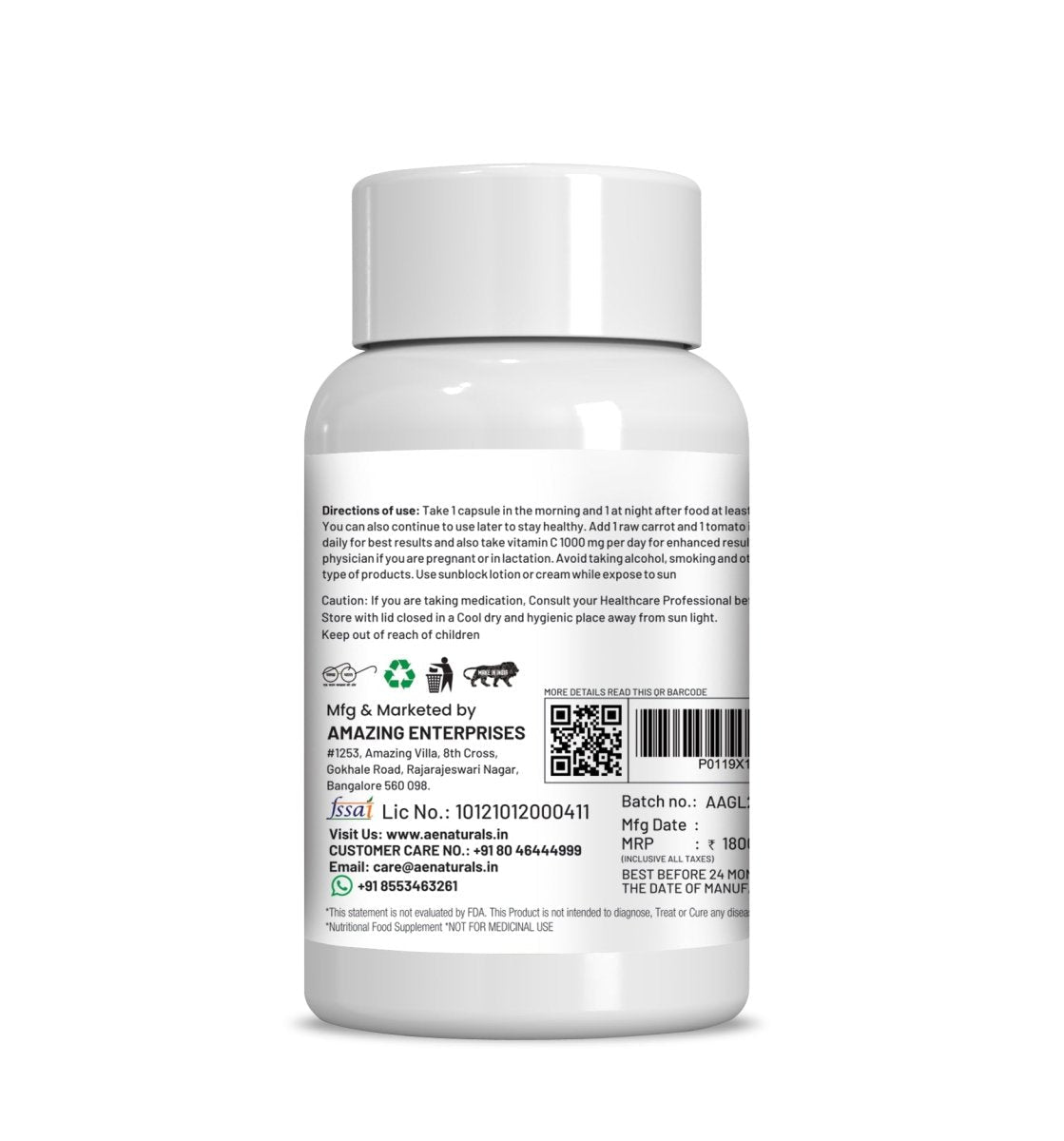 Ae Naturals Alpha Gluta Skin Brightening Capsules - Grab2buy