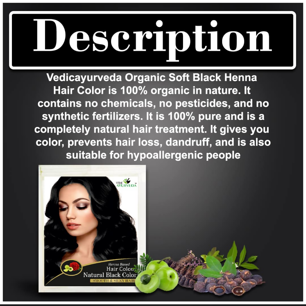 VedicAyurveda Henna Hair Color - Black  Grab2Buy VedicAyurveda Grab2Buy