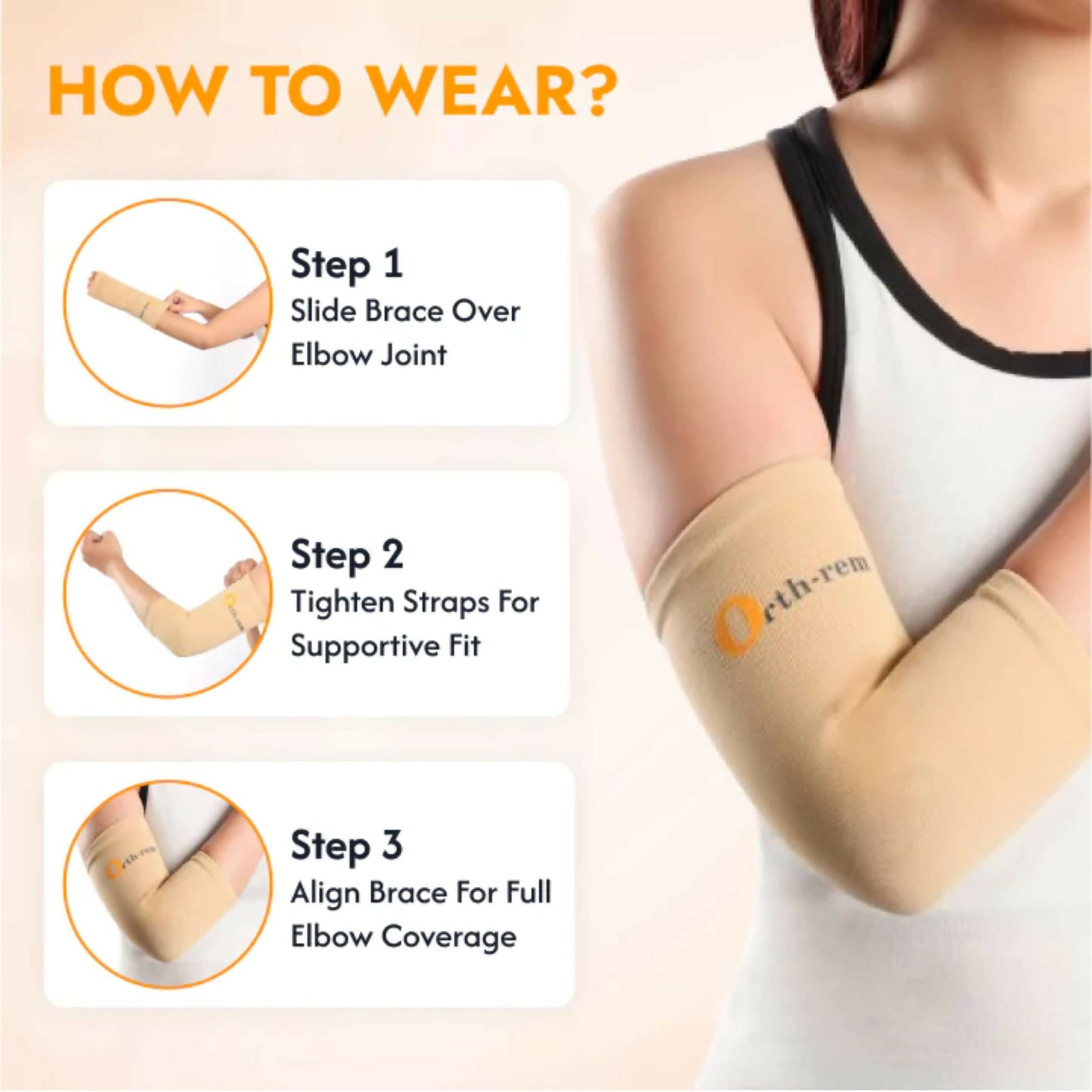 Orth-rem Elbow Support Brace For Men & Women (Pair) 