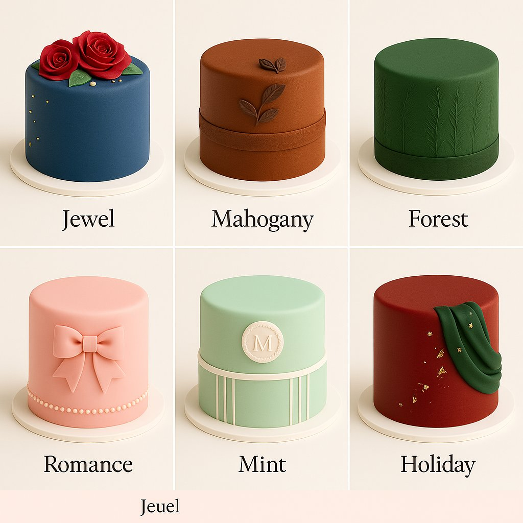 Confect Multipack of White, Emerald Green, Brown and Red Sugarpaste 19