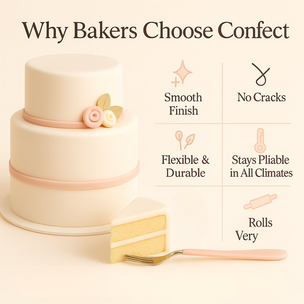 Confect Multipack of Skin, White, Old rose and Ivory Sugarpaste 24