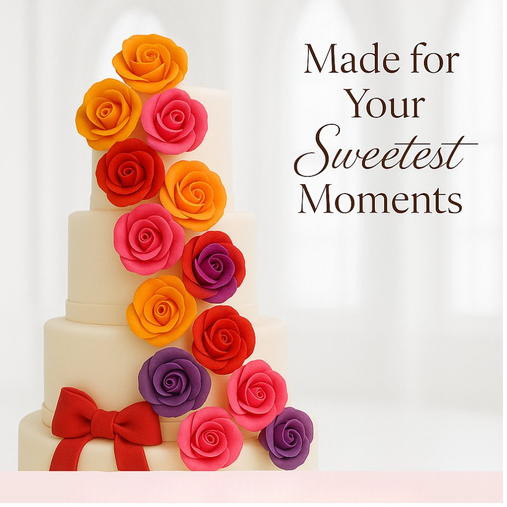 Confect Multipack of Orange, Hot pink, Red and Purple Sugarpaste 13