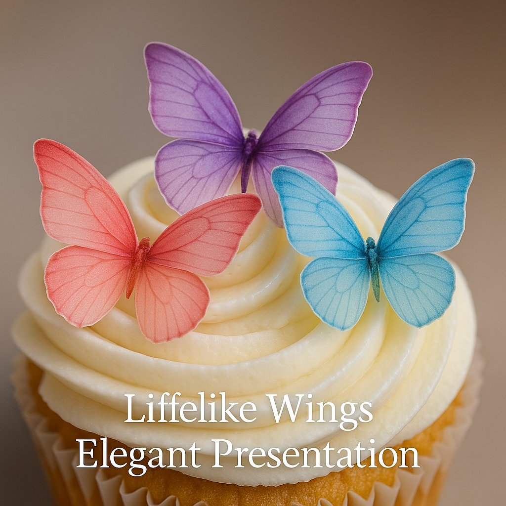 Confect Multicolor | Pack of 56 Edible Wafer Paper Butterflies