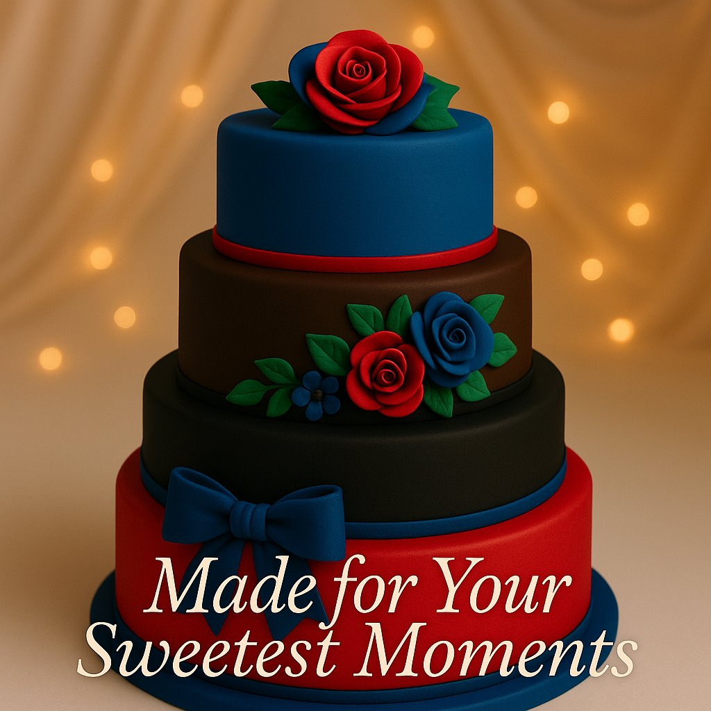 Confect Multipack of Royal Blue, Brown, Black and Red Sugarpaste 20