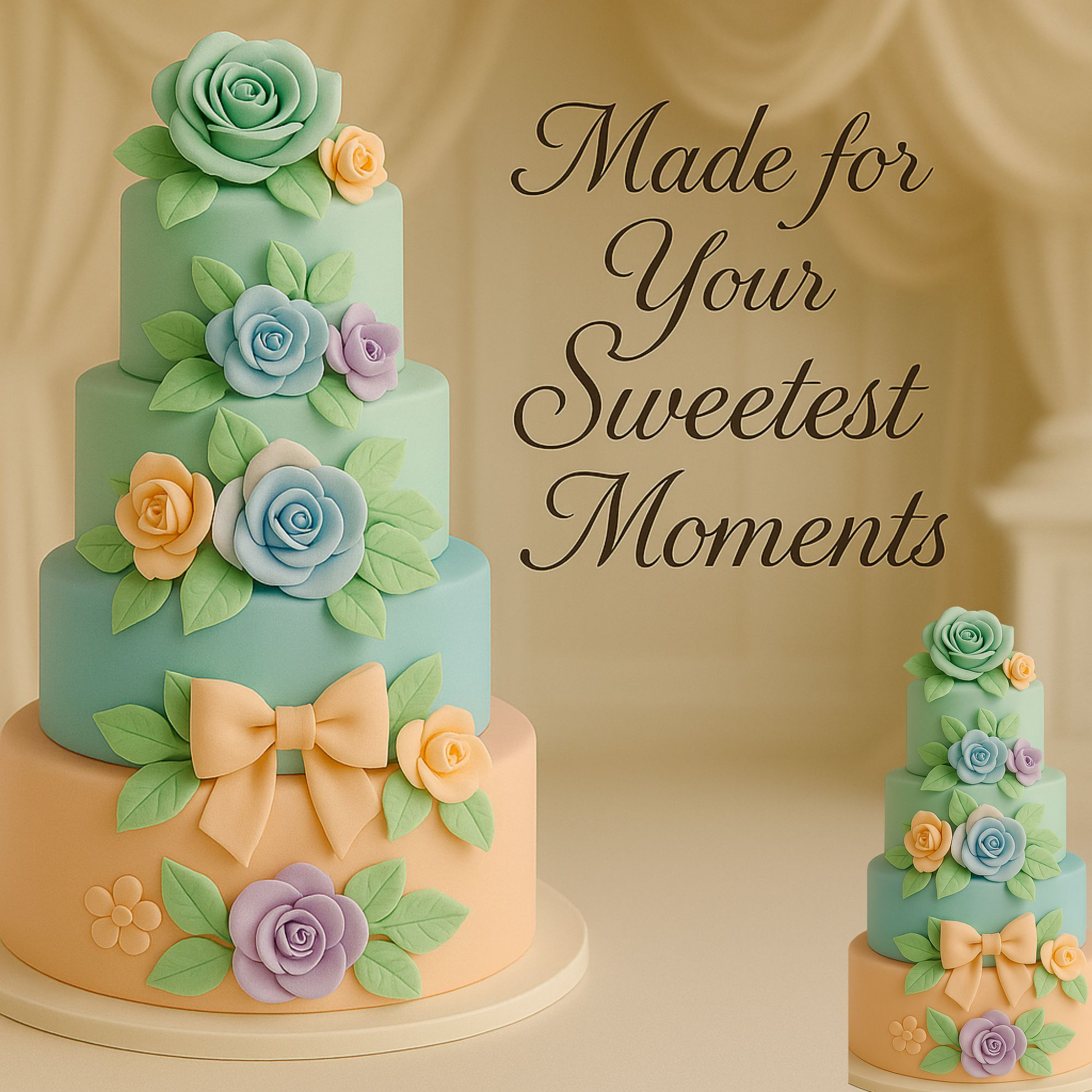 Confect Multipack of Mint green, Baby Blue, Lavender and Peach Sugarpaste 09