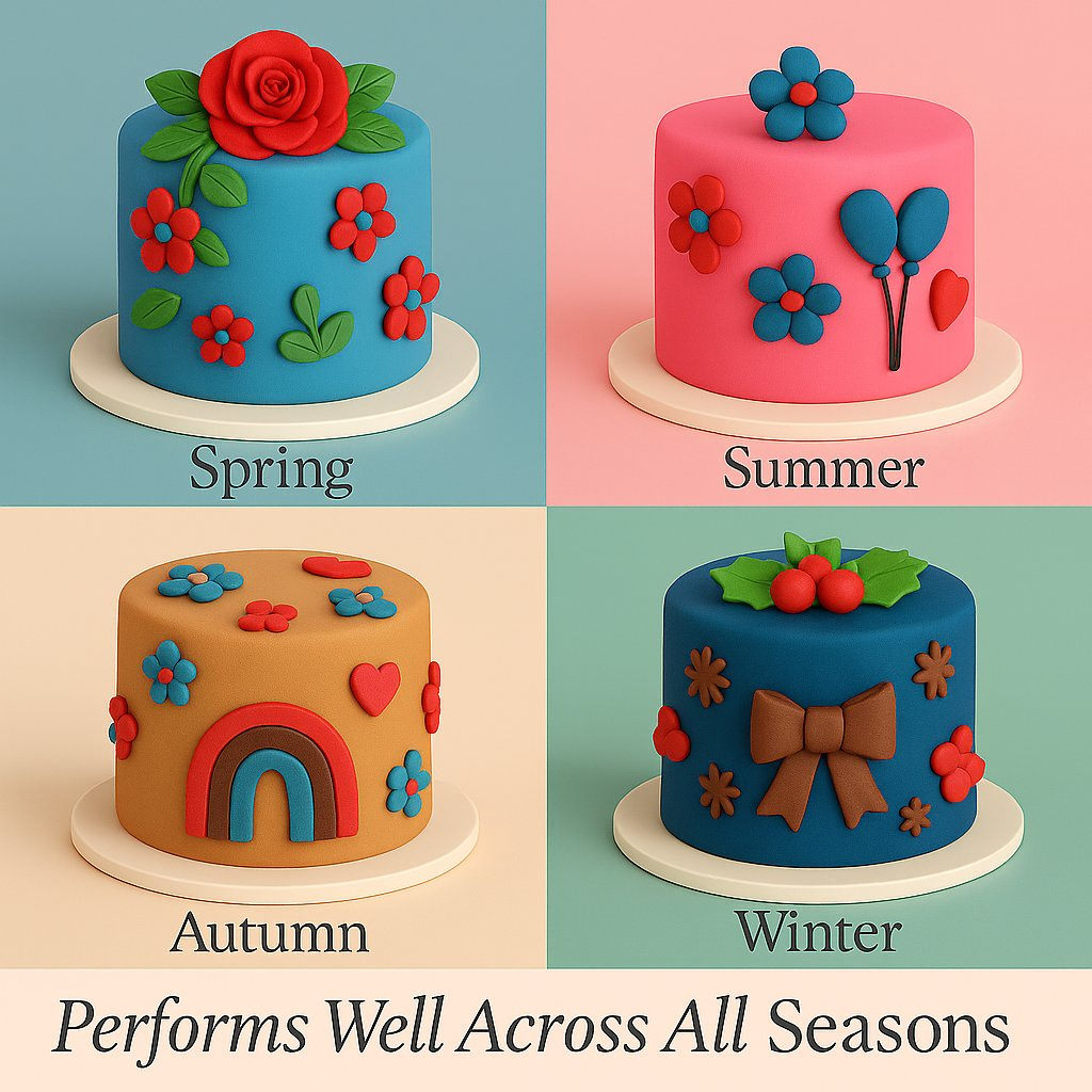 Confect Multipack of Royal Blue, Brown, Black and Red Sugarpaste 20