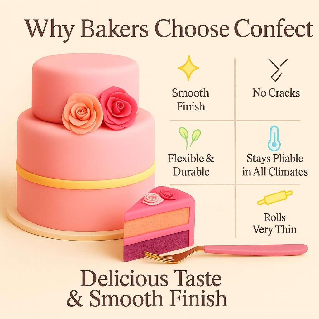 Confect Multipack of Blush Pink, Peach, Neon Pink and Fuchsia Pink Sugarpaste 21