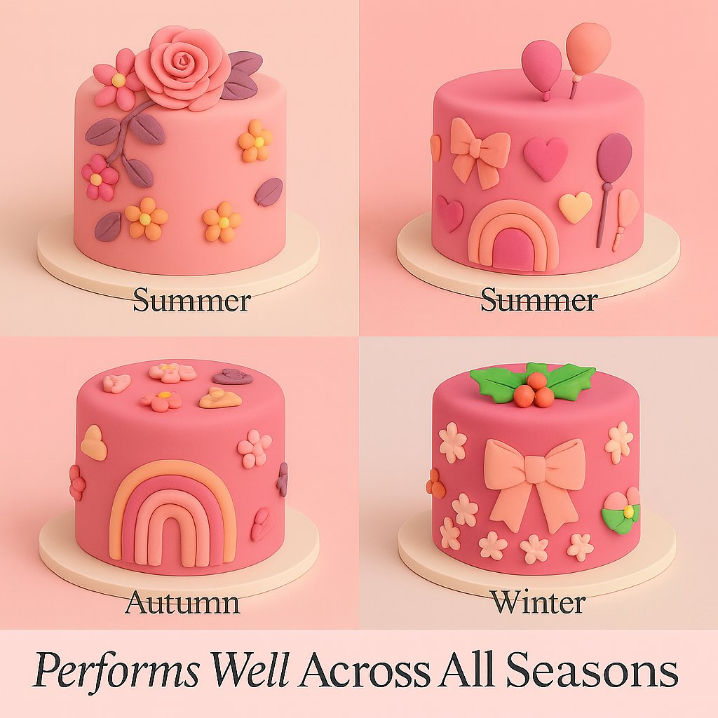 Confect Multipack of Blush Pink, Peach, Neon Pink and Fuchsia Pink Sugarpaste 21