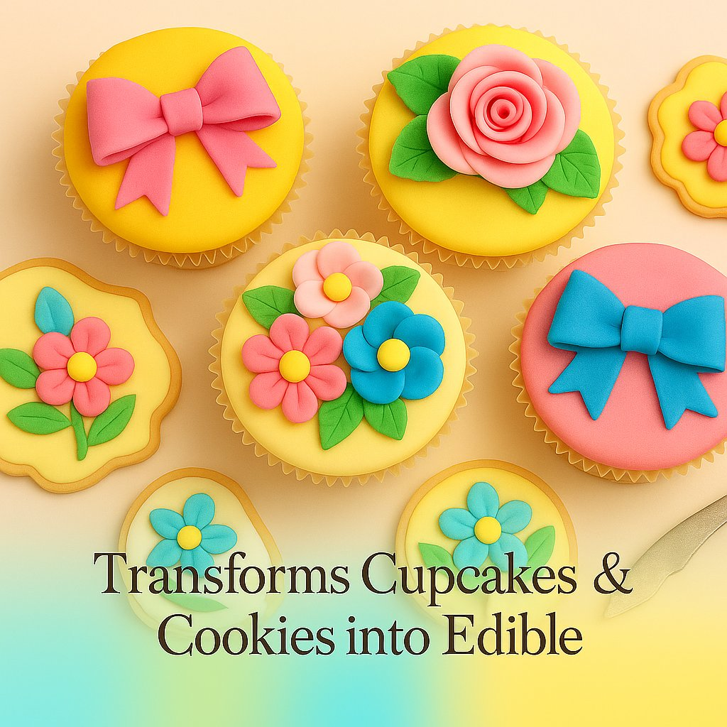 Confect Multipack of Old Rose, Pea Green, Brilliant Blue and Sunshine Yellow Sugarpaste 16