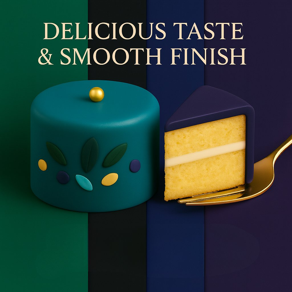 Confect Multipack of Emerald Green, Black, Navy Blue and Purple Sugarpaste 25