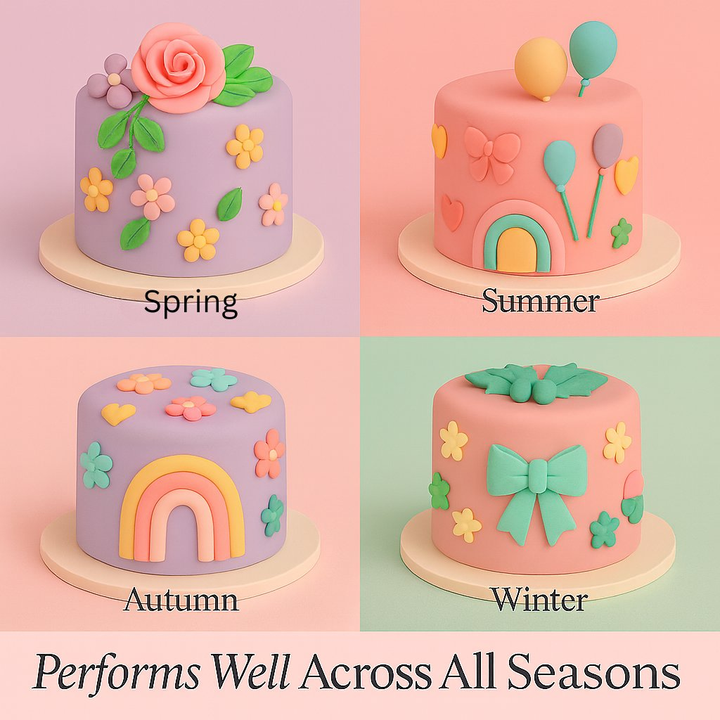 Confect Multipack of Lavender, Electric Blue, Skin and Old Rose Sugarpaste 22