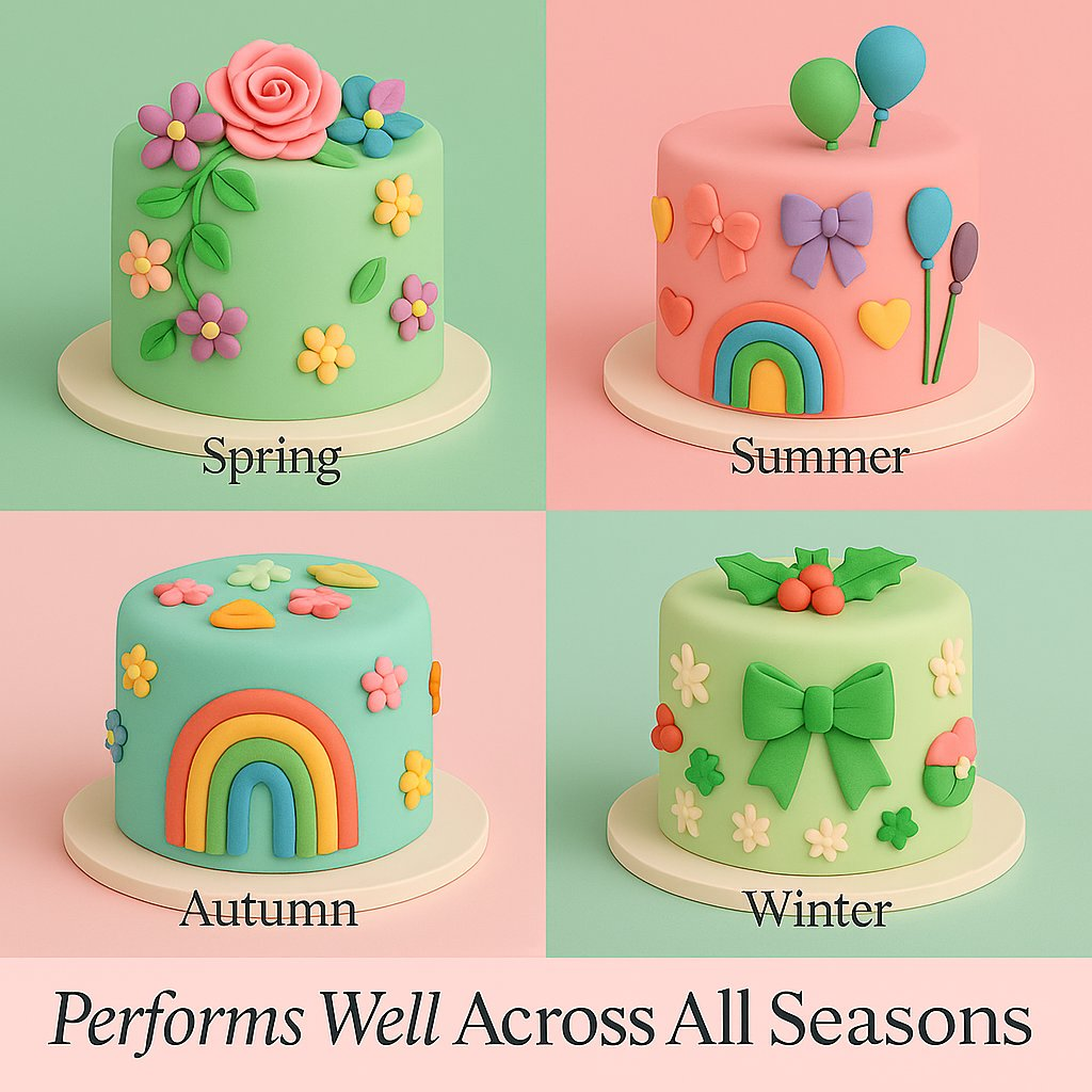 Confect Multipack of Old Rose, Pea Green, Brilliant Blue and Sunshine Yellow Sugarpaste 16