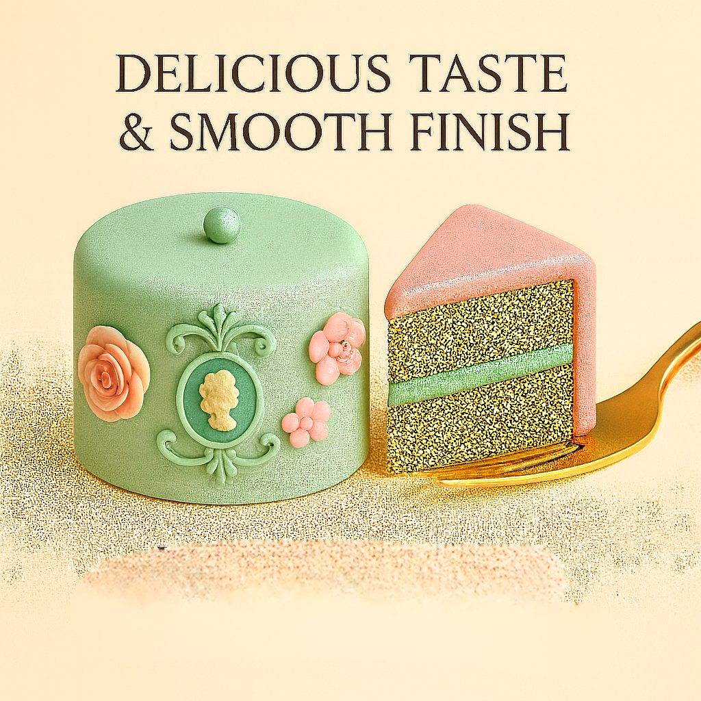 Confect Multipack of Lemon Yellow, Lavender, Blush pink and Mint Green Sugarpaste 01