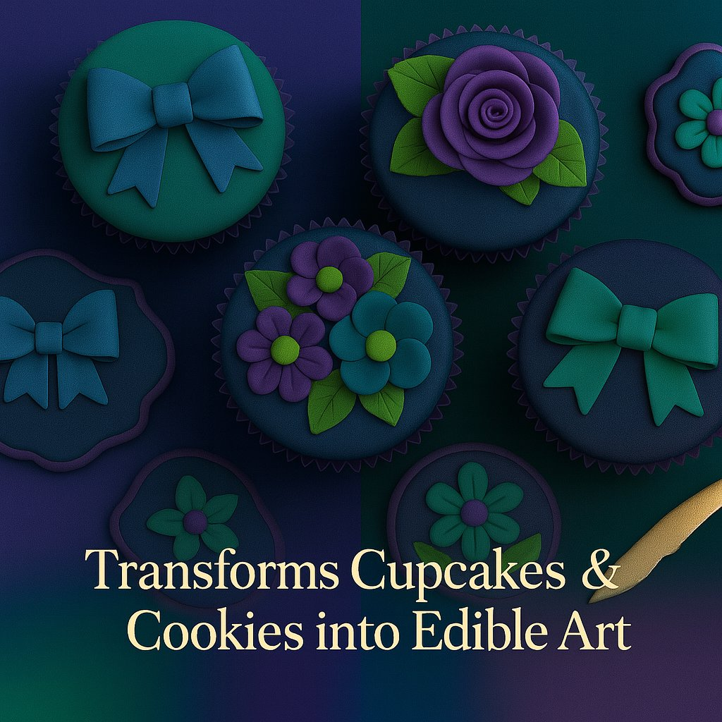 Confect Multipack of Emerald Green, Black, Navy Blue and Purple Sugarpaste 25