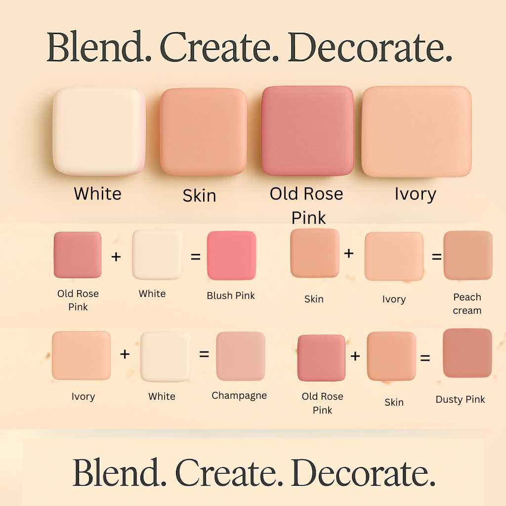 Confect Multipack of Skin, White, Old rose and Ivory Sugarpaste 24