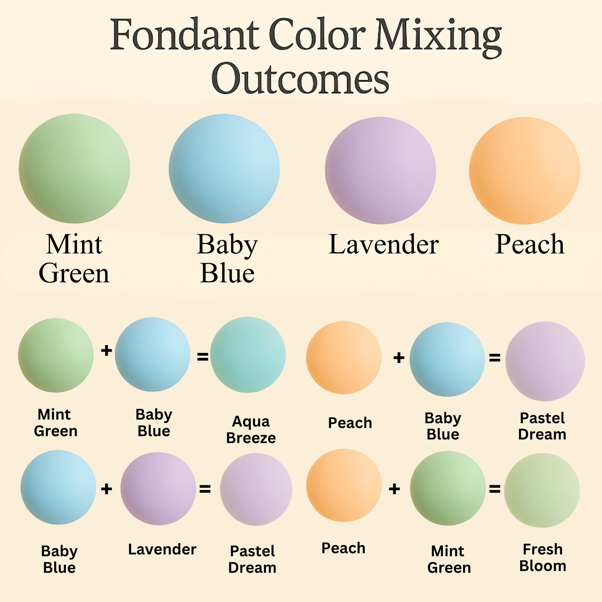 Confect Multipack of Mint green, Baby Blue, Lavender and Peach Sugarpaste 09