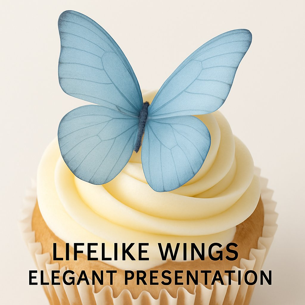 Confect Sky Blue | Pack of 56 Edible Wafer Paper Butterflies