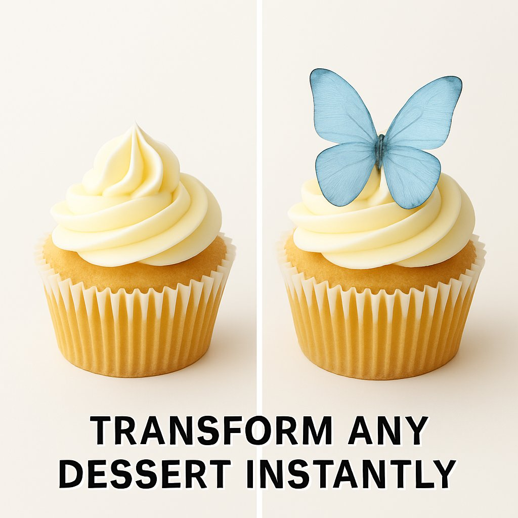 Confect Sky Blue | Pack of 56 Edible Wafer Paper Butterflies