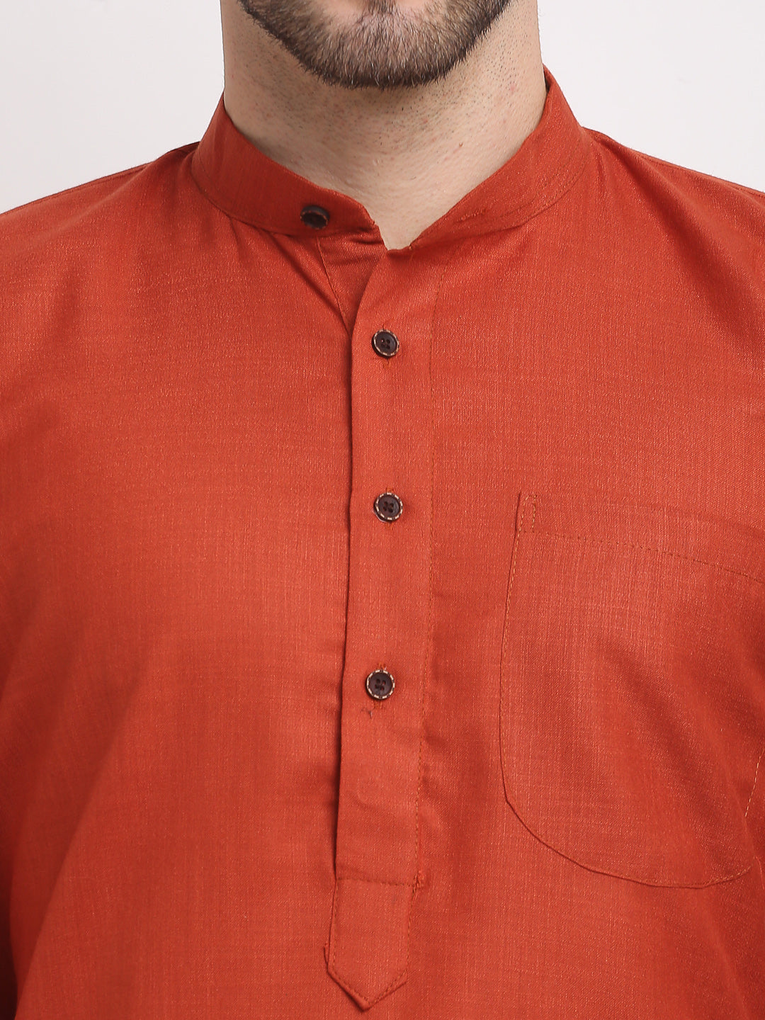 Jompers Men's Cotton Solid Kurta Pyjama - Brown