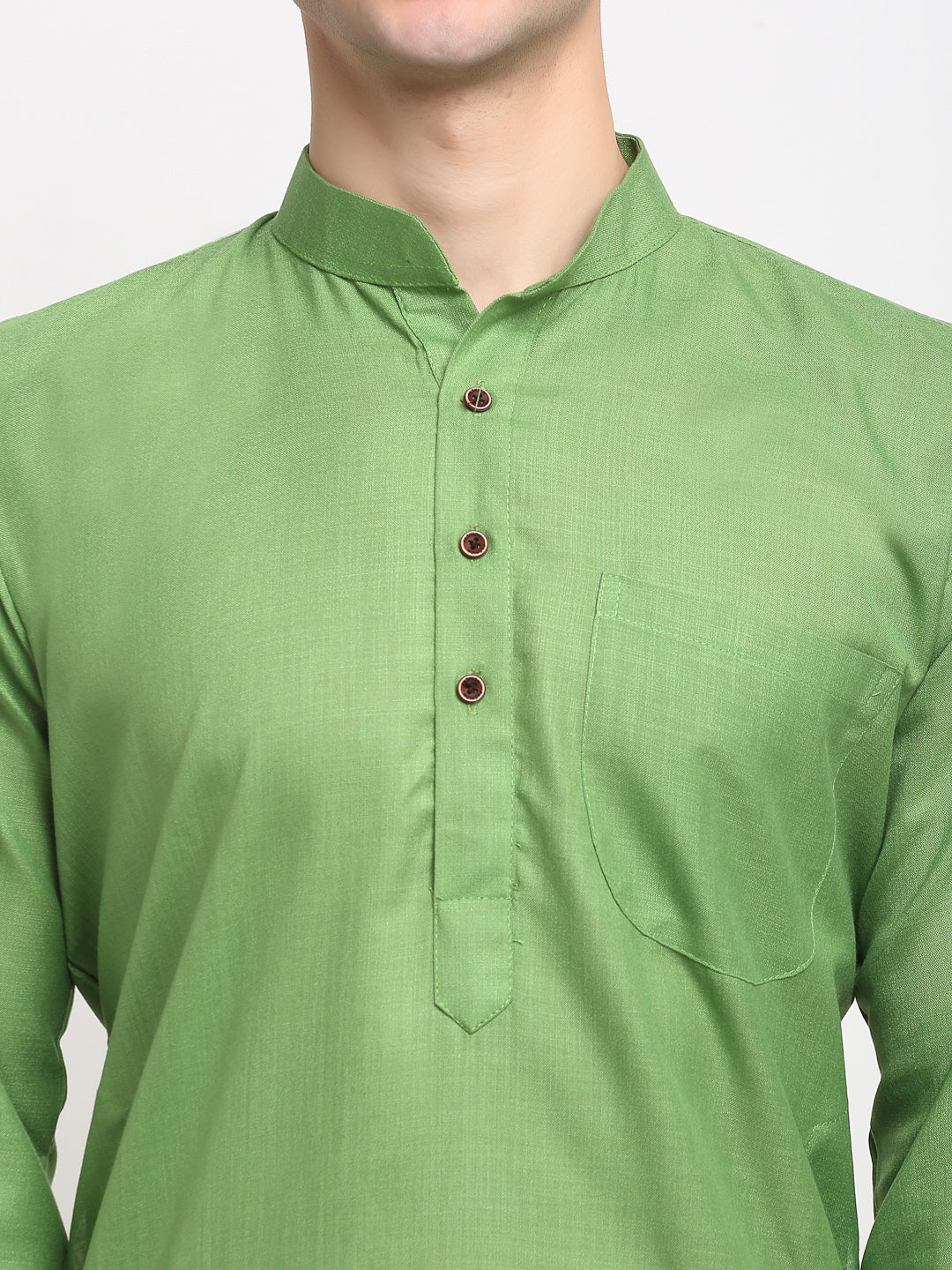 Jompers Men's Cotton Solid Kurta Pyjama - Parrot