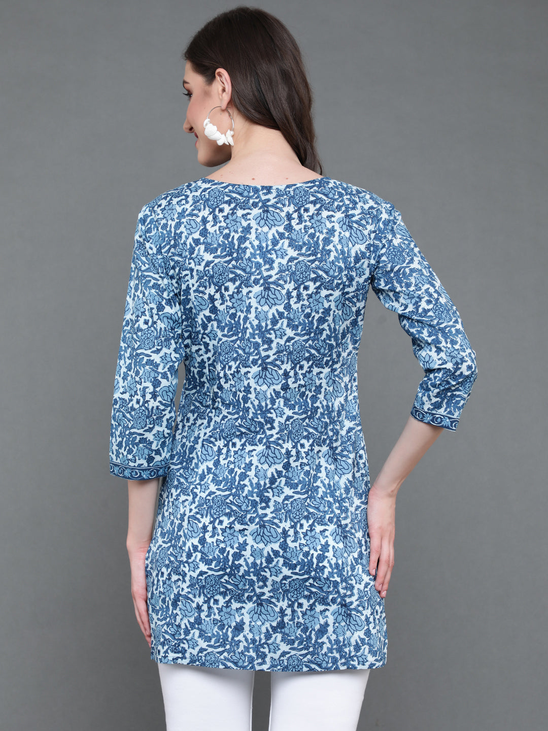 Antaran Blue Pure Cotton Printed Tunic 