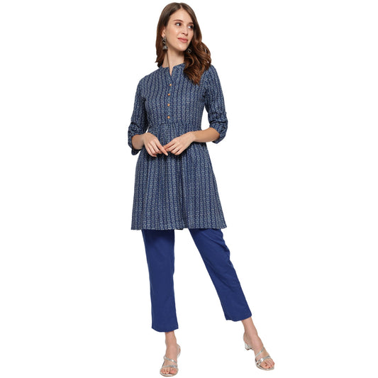 Antaran Blue Pure Cotton Printed Tunic