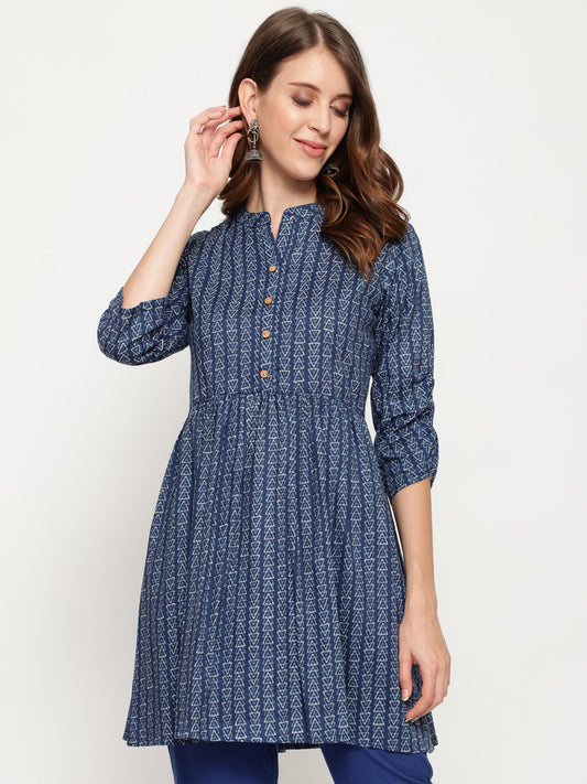Antaran Blue Pure Cotton Printed Tunic